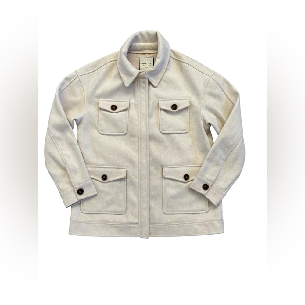 Bagatelle Collection Beige Fleece Utility Barn Jacket Minimalist Capsule Large - Picture 3 of 12